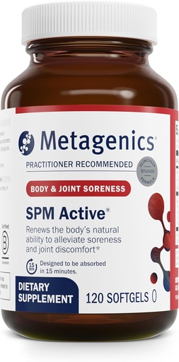 [BRSWKGA7A54QOEQV] Metagenics SPM Active - Specialized Pro-Resolving Mediators from Marine Oils - Supports Normal Inflammatory Response, Tissue Health, Joint Comfort, Immune Health - Non-GMO, Gluten-Free - 120 Softgels