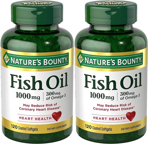 [BRSWIBQZDICWKETY] Nature's Bounty Fish Oil (Odorless) 1000 Mg, 240 Softgels (2 X 120 Count Bottles)