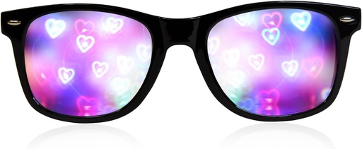 [BRSWGAQBOEBQIGQ3] Ultimate Diffraction Glasses - 3D Rainbow Heart Effect - Great Edm, Concert, and Rave Accessory