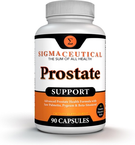 [BRSWECQCBEDRUDLV] Prostata Support Komplex - Saw Palmetto & Beta Sitosterol med Pygeum Bark - Daglig Urinary Flow Support för Män - 90 naturligt växtsterolkapslar
