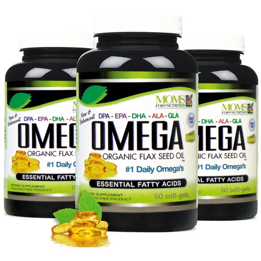 [BRSRABAPOIGRMHI3] Natural Omega 3-6-9 Blend DPA, EPA, DHA, ALA and GLA - Organic Flax Seed Oil plus Wild Caught Natural Fish Oil - Over 2,800 Milligram Strength - Gluten Free - Made in The USA - 60 SoftGels (Pack of 3)