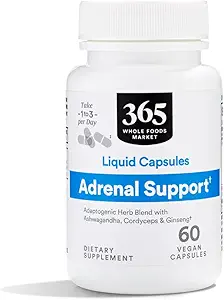 [BRSWGFT6OUDRQ2DA] 365 by Whole Foods Market, Adrenal Support Liquid Capsules, 60 Count