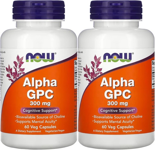 [BRSWIGIGOB7RE3L6] AHORA Alimentos Ahora Alimentos Alpha Gpc 300mg, 60 Veg Caps (Pack de 2)