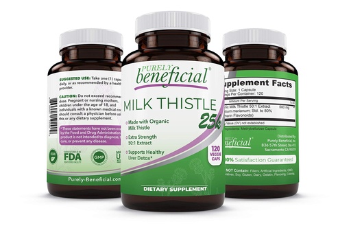 [BRSWYEILBV5RMGY2] PURELY beneficial Organic Milk Thistle Capsules, 50:1 Milk Thistle Extract, Liver Cleanse & Antioxidant Support, 120 Veg Capsules, Vegan & Non-GMO