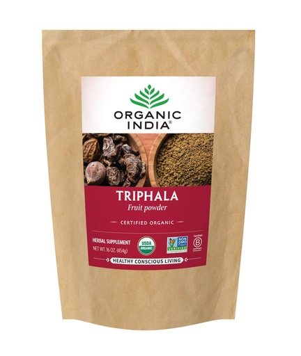 [BRSWIFAADEDRK3I5] Organic India Triphala - Herbal Supplement with Amla, Bibhitaki, Haritaki, Digestion & Colon Support, Immune System Support, Adaptogen, Vegan, USDA Certified Organic - 1 lb Bag