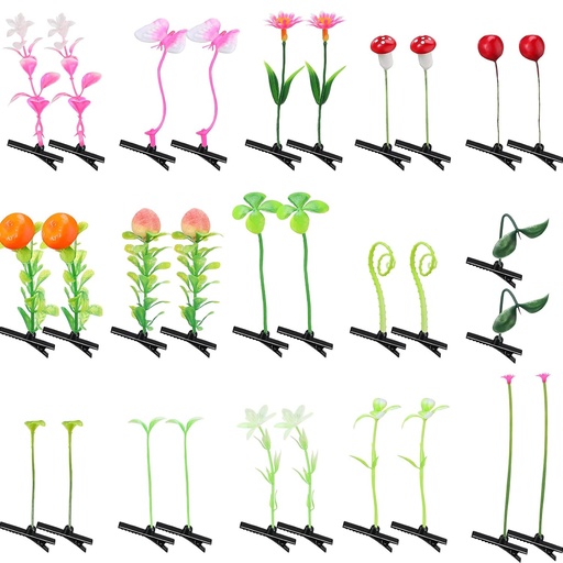 [BRSW2HDYAQCQG3TH] 30 Pcs Mixed Style Hair Clips for Women & Girls - Bean Sprout, Flower, Grass, Butterfly Hairpins & Barrettes - Great for School, Home, Party, Christmas