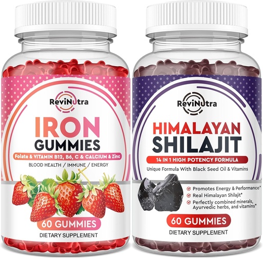 [BRSRAGD4OVYGKFIV] Iron Gummies Supplement for Adults & Kids | Shilajit Himalayan Gummies | Bundle