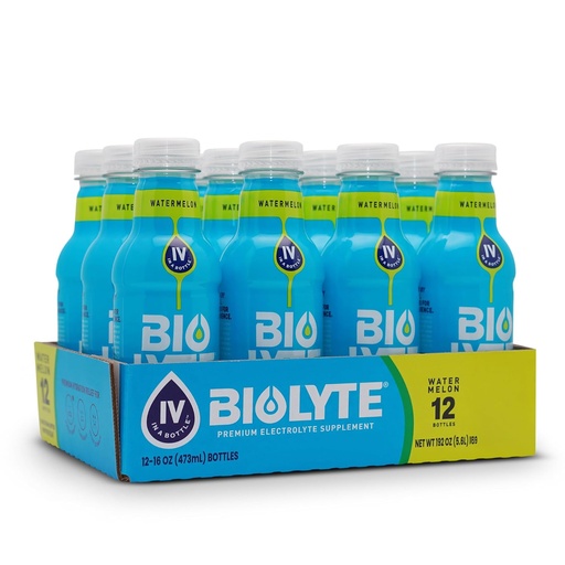 [BRSW2AAZPN5BSDQ6] BIOLYTE Electrolyte Drink - Doctor-Formulated Hydration Drink, Electrolytes Water, Chemotherapy Must Haves for Women & Men, Rehydration IV Liquid in a Bottle - Watermelon, 16 Fl Oz (12 Pack)
