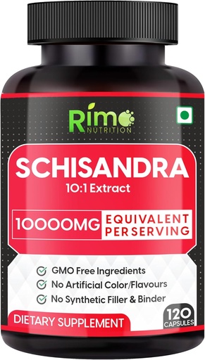 [BRSRAAIFA4BBEH3A] Schisandra Supplement - Standardized to Schisandrins, Pure Schisandra Chinensis Fruit Extract, 120 Capsules