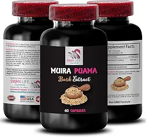 [BRSRAGANBUPQYFAU] Natural Energy Boost - Muira PUAMA BARK Extract - Botanical Fuel Source, Natural Resilience Support, Active Lifestyle Support, Mindful Boost, Nature’s Power Surge, Active 1 Bottle 60 Capsules