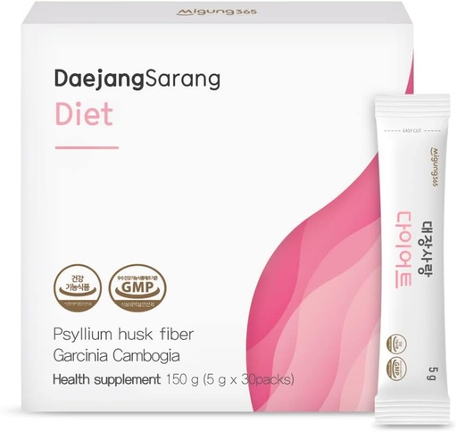 [BRSRMBD7AACRU3TO] Daejang Sarang (Garcinia Cambogia, 30 Sticks) - Psyllium Husk Fiber Supplement, Digestive Health & Constipation Relief. Plant-Based Ingredients, Extra Strength 5,500mg & HCA 780mg.