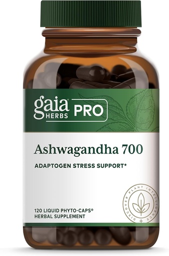 [BRSRMZADCAORMAYZ] GAIA HERBS PRO Ashwagandha 700 - Suplemento de soporte inmune saudable * - Fórmula mono-herb con Ashwagandha orgánico - Vegan, Gluten-Free, Soy-Free - 120 Phyto-Caps líquido (60 porcións)