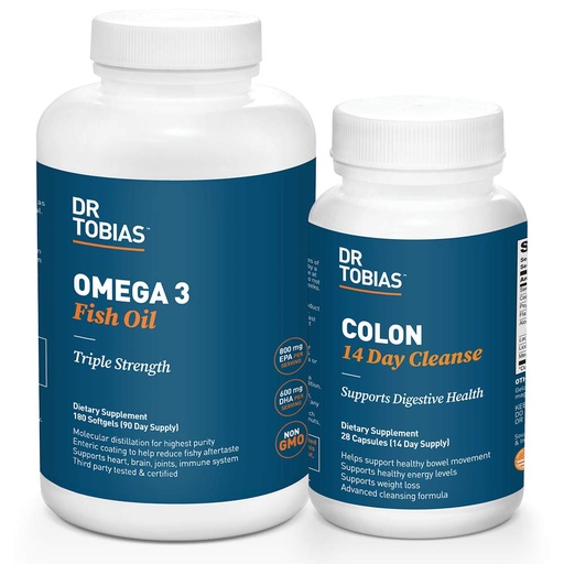 [BRSWYCADBEIGGCI4] Dr. Tobias Omega 3 Fish Oil and Colon 14 Day Cleanse for Improved Digestion and Overall Health