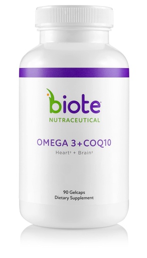 [BRSWGAIBOEJWOAY3] Biote Nutraceuticals - Omega 3 + CoQ10 - Heart + Brain (90 Gel caps)