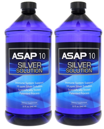 [BRSWKYIOCJYBMEQZ] American Biotech Labs ASAP 10 PPM Silver Sol Immune System Support | 2 Pack of 32 Oz Totalling 64 Oz