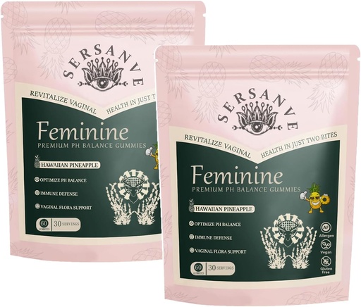[BRSRAAQNPJ5AEFDX] Vital Natural Feminine Balance Gummies for Women Health, Hawaiian Pineapple Flavor, Vegan, Gluten-Free ，Supports Women Vitality & Gut Health - 60 Gummies (2)