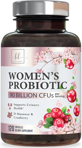 [BRSROCQLBMNGC332] Probiotici per il sostegno della salute digestivo delle donne - 90 miliardi di CFU Probiotico femminile, 16 Strains, Mirtillo, Probiotico vaginale con Prebiotici, PH, Immune, Assistenza sanitaria urinaria, & Femminile, 120 capsule