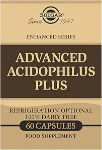 [BRSWIYTYCUPRMCDY] Solgar Advanced Acidophilus Plus, 60 Vegetable Capsules - Supports Healthy Intestinal Flora - 500 Million Microorganisms Per Serving - Gluten & Dairy Free - Vegetarian - 60 Servings