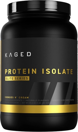 [BRSROFIPAAAQEFIZ] Kaged Whey Protein Isolate Elite Powder | Cookies & Cream | Whey, Casein, & Milk Protein Blend | Post Workout Recovery Drink | Supports Muscle Building | Supplements for Men & Women | 2 lbs