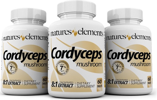 [BRSWGYY2B4DRACTA] Cordyceps Mushroom – 8:1 Extract – 1000mg Per Serving – 3 Pack – Supports Immune, Respiratory & Kidney Health – 180 Tablets – Non-GMO, Gluten-Free
