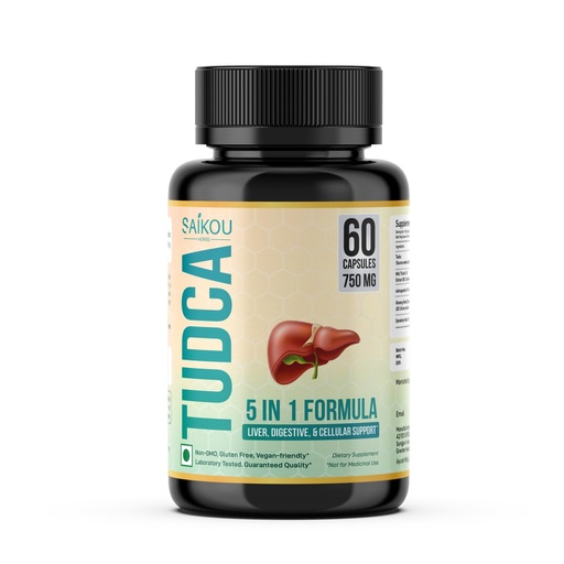 [BRSRAAAZOEIQI2DD] TUDCA (Tauroursodeoxycholic Acid) 750mg - 5 in 1 with Milk Thistle, Ashwagandha, Dandelion and Ginseng - 60 Servings