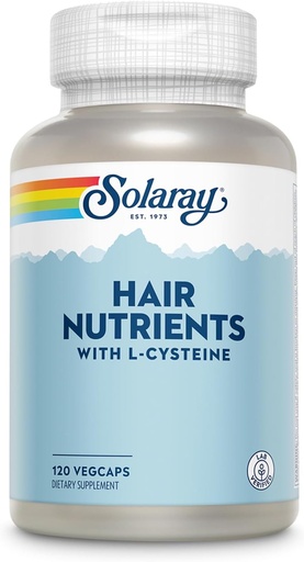 [BRSWIYQAO4EBMFYZ] SOLARAY Hair Nutrients with L-Cysteine - Hair Vitamins with Biotin for Hair Growth Support - Hair Skin and Nails Vitamins for Women and Men - Lab Verified, 60-Day Guarantee - 60 Servings, 120 VegCaps