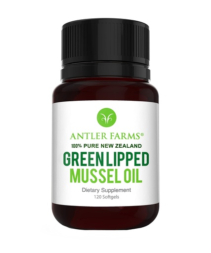 [BRSW2EI2DJ6BG3T7] Antler Farms - 100% Pure New Zealand Green Lipped Mussel Oil, Equiv. to 12,500mg, 120 Softgels - Powerful 125:1 Extract, 2 Month Supply