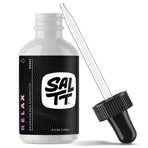[BRSW2AYBC4DWCE3G] SALTT Relax Magnesium Drops - Ionic Magnesium Chloride w/Sodium, Potassium, Electrolytes - Trace Minerals Drops - Gluten Free, Sugar Free, Keto Friendly - from Utah's Great Salt Lake - 120ml Dropper