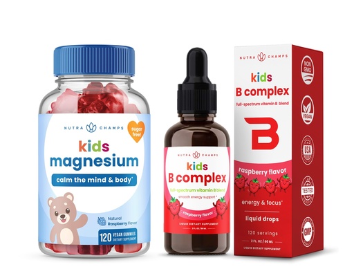 [BRSRAFD2CEDQE3T3] NutraChamps Magnesium Gummies & B Complex for Kids