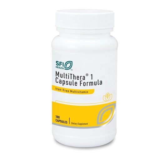 [BRSWKZQZCUIRAC3K] Klaire Labs SFI Health MultiThera 1 Iron-Free Multivitamin & Multimineral Capsule Formula with Essential Micronutrients - High Potency with Bioactive Folate & B12 - No Iron (180 Capsules)