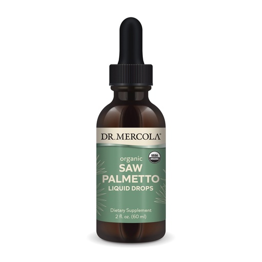 [BRSW2HTQCB6QAFDA] Dr. Mercola Saw Palmetto Liquid Drops, 2 Fl. Oz. (60 mL), 30 Servings, Dietary Supplement, Supports Normal Detoxification Processes, Non-GMO, Certified USDA Organic
