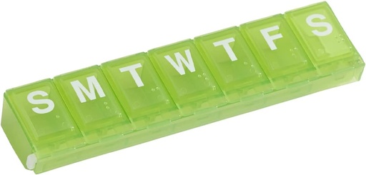 [BRSRMATQB54GAGT2] EZY DOSE Weekly (7-Day) Pill Planner, Medicine Case, Vitamin Organizer Box, Large Locking Compartments to Secure Prescription Medication and Prevent Accidental Spilling, Green
