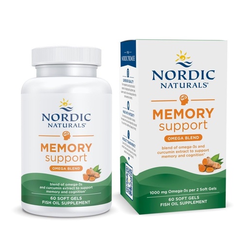 [BRSWKHQ5BMCBG3LG] Nordic Naturals Memory Support with Curcumin - 60 Soft Gels - 1000 mg Omega-3 + 400 mg Optimized Curcumin - Memory, Cognition - Contains Phosphatidylcholine & Huperzine A - Non-GMO - 30 Servings