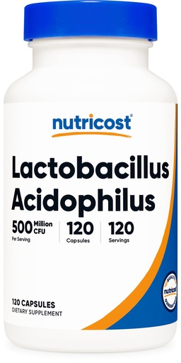 [BRSRAHYBBN7GKD3U] Nutricost Lactobacillus Acidophilus 500 Million CFU Per Serving (120 Capsules)