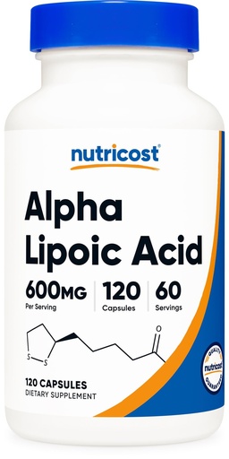 [BRSWYFT7DFYQACL2] Nutricost Alpha Lipoic Acid 600mg Per Serving 120 Capsules, 60 Servings - Plant Based Caps, Non-GMO