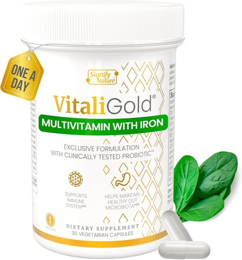 [BRSW2YI5AR5WAH3J] VitaliGold – Inmune support probiotic supplement with b vitamins complex| Clinically Tested Ingredient | Immunity boost , Gut Health, probiotics for digestive health, constipation relief for adults