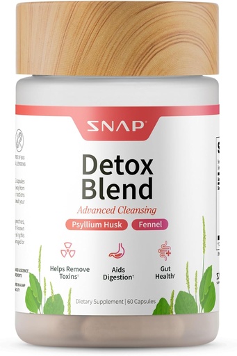 [BRSRM235CF4GEETJ] Snap Supplements Detox Cleanse Capsules - Advanced Blend for Full Body Detox & Cleanse, Flush Out Toxins, Improve Digestion & Gut Health, Cleanse and Detox, Licorice & Ginger Root (60 Capsules)