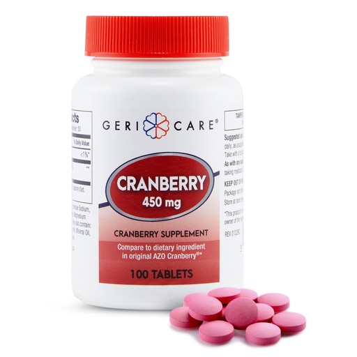 [BRSWIG34AEOQMFLU] High-Potency Cranberry Supplement By GeriCare- 450mg Pure Cranberry Tablets For Urinary Tract Health- Natural UTI Prevention For Men & Women- GMO, Gluten & Dairy Free Cranberry Concentrate [100 Count]