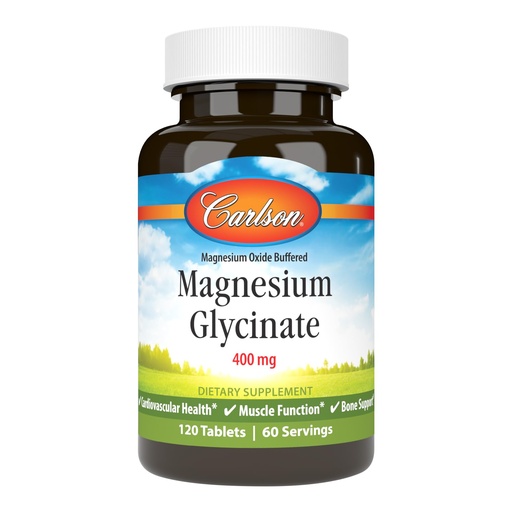 [BRSWYFT2DN7RU2TJ] Carlson – Buffered Magnesium, 400 mg – Gentle Absorption for Heart & Muscle Function, Bone Support, 120 Tablets