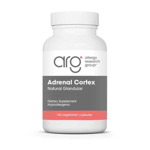 [BRSWGEILAAPR6HQY] Allergy Research Group ARG Adrenal Cortex - Supports Healthy Stress Response & Metabolism - Delivers 100 mg Freeze-Dried Bovine Adrenal Cortex Tissue - 100 Capsules