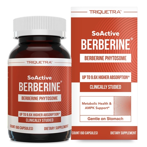 [BRSW2CALB4AR6CY3] SoActive Berberine 550mg: 9.6X Higher Absorption, Clinically Studied, Optimized Phytosome | Supports Metabolism & AMPK Activation | Non-GMO, Soy-Free | Clinically Validated Dose | 60 Servings