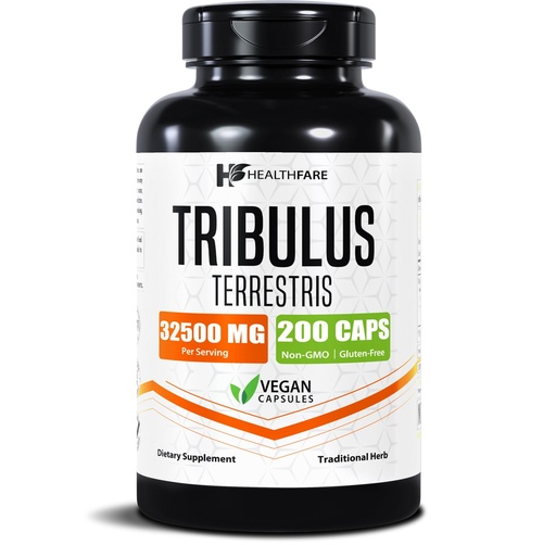 [BRSROAQ5BAHGEHTA] HealthFare Tribulus Terrestris for Men & Women | 32,500mg Ultra Potency Extract | 95% Saponins | 200 Capsules | Natural Strength, Energy & Stamina | Non-GMO, Gluten-Free, Made in USA