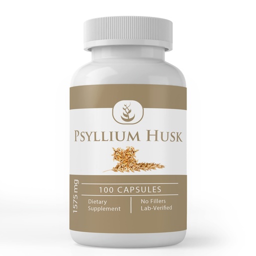 [BRSWGFL2BB4G2EIZ] Pure Original Ingredients Psyllium Husk Capsules (100 Capsules) Fiber Powder Supplement, No Additives Or Fillers, Lab Verified