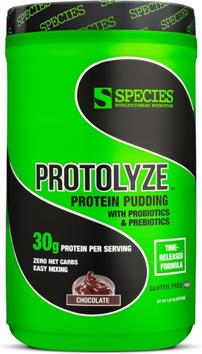[BRSWIHICA55BGGAZ] Species Nutrition Protolyze Protein Pudding, 30 Grams of Muscle Building Protein Powder, Low Calorie & Carb, Zero Sugar, Chocolate