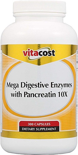 [BRSWIZQRAB6RCGDE] Vitacost Mega Digestive Enzymes with Pancreatin 10X - 300 Capsules