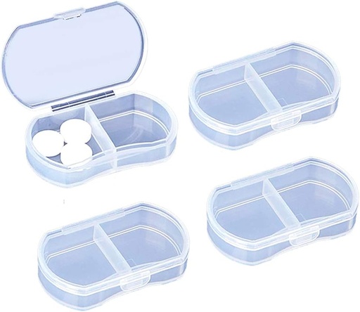 [BRSWYYIRBV5AE3Y4] 4PCS Pill Case for Purse Small Pill Organizer Portable Travel Daily Pill Containers AM & PM Mini Pill Box Vitamin, Fish Oil, Supplement Holder