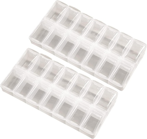 [BRSW2ZY2CEPRU2Y4] 2 Pack OPP Clear Daily Pill Box Organizer, Am Pm Pill Organizer 7 Day, Weekly Pill Organizer 2 пъти на ден за хапчета, добавки и лекарства, Малка кутия с хапчета 7 ден, Медикатор