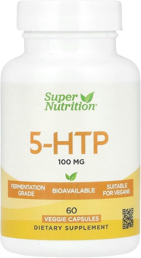 [BRSRAAY6BZ5RYGT7] SuperNutrition 5-HTP, 100 mg, 60 Veggie Capsules