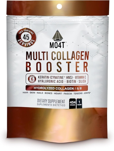 [BRSRAAYRCIDWGEIY] Multi Collagen Booster Powder – Extra Strength Collagen Supplement with Added Keratin, Biotin, Hyaluronic Acid, Vitamin C & Silica – Extra Nutrients for Hair, Nails,& Skin -1 Pound