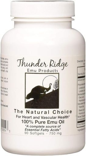 [BRSWIYQFA5YQYFQ3] Thunder Ridge Emu Products 100% Pure Oil Softgels, 90 Count